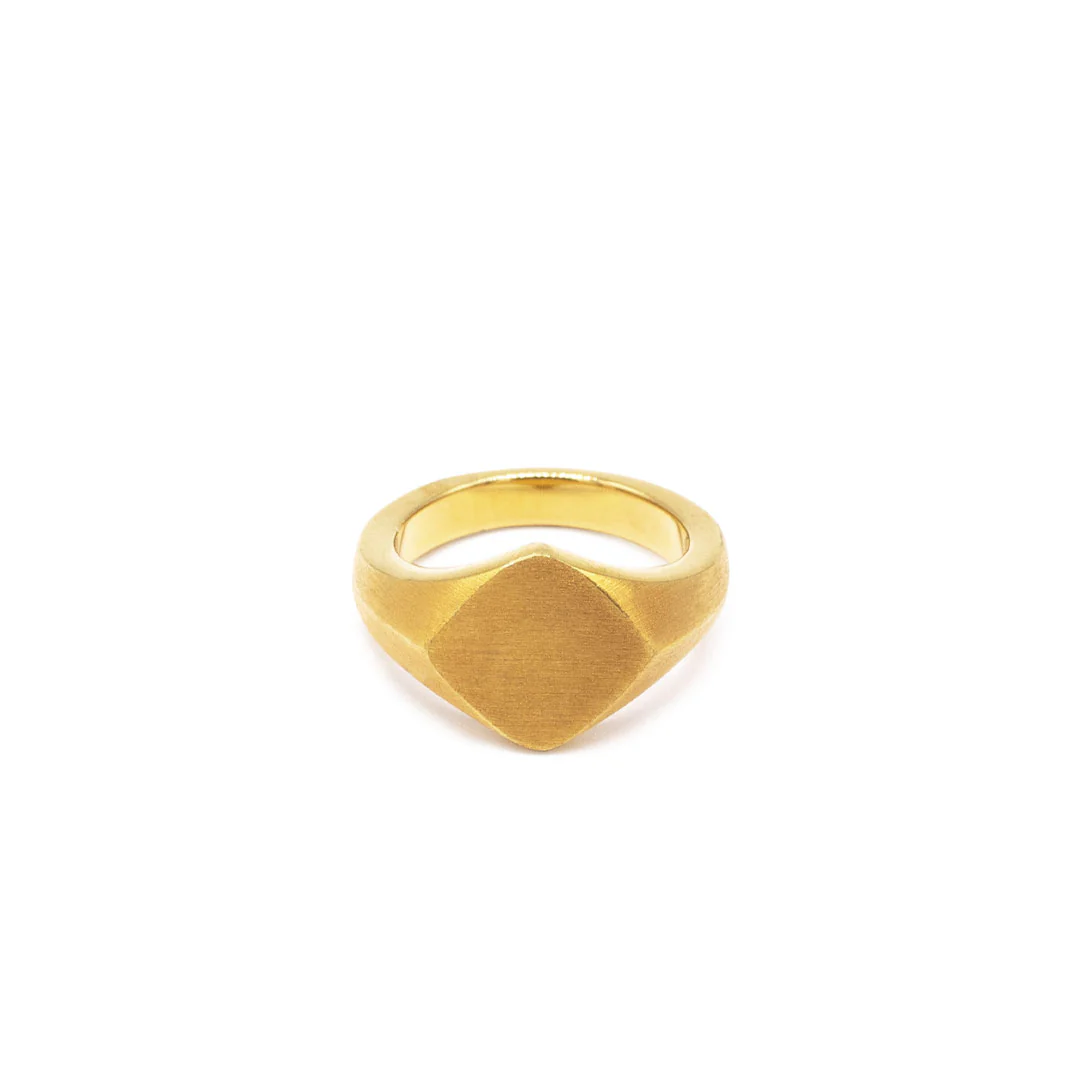 Gold Brushed Rhombus Ring - Image 3