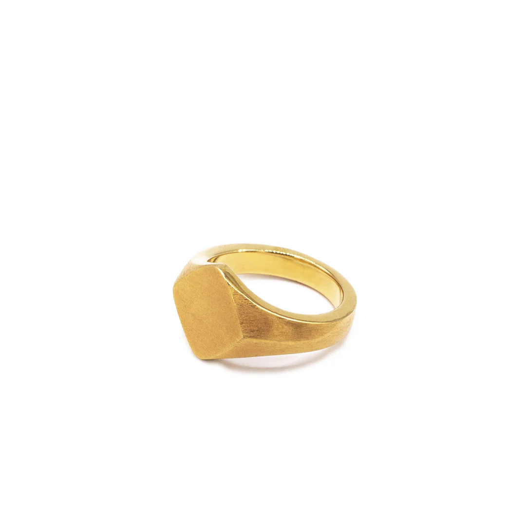 Gold Brushed Rhombus Ring - Image 5