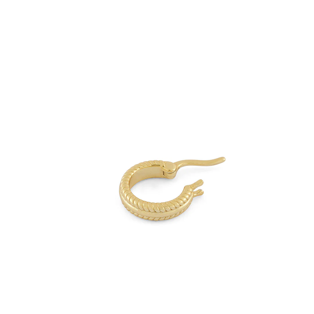 Gold Cable Hoop Earring - Image 5