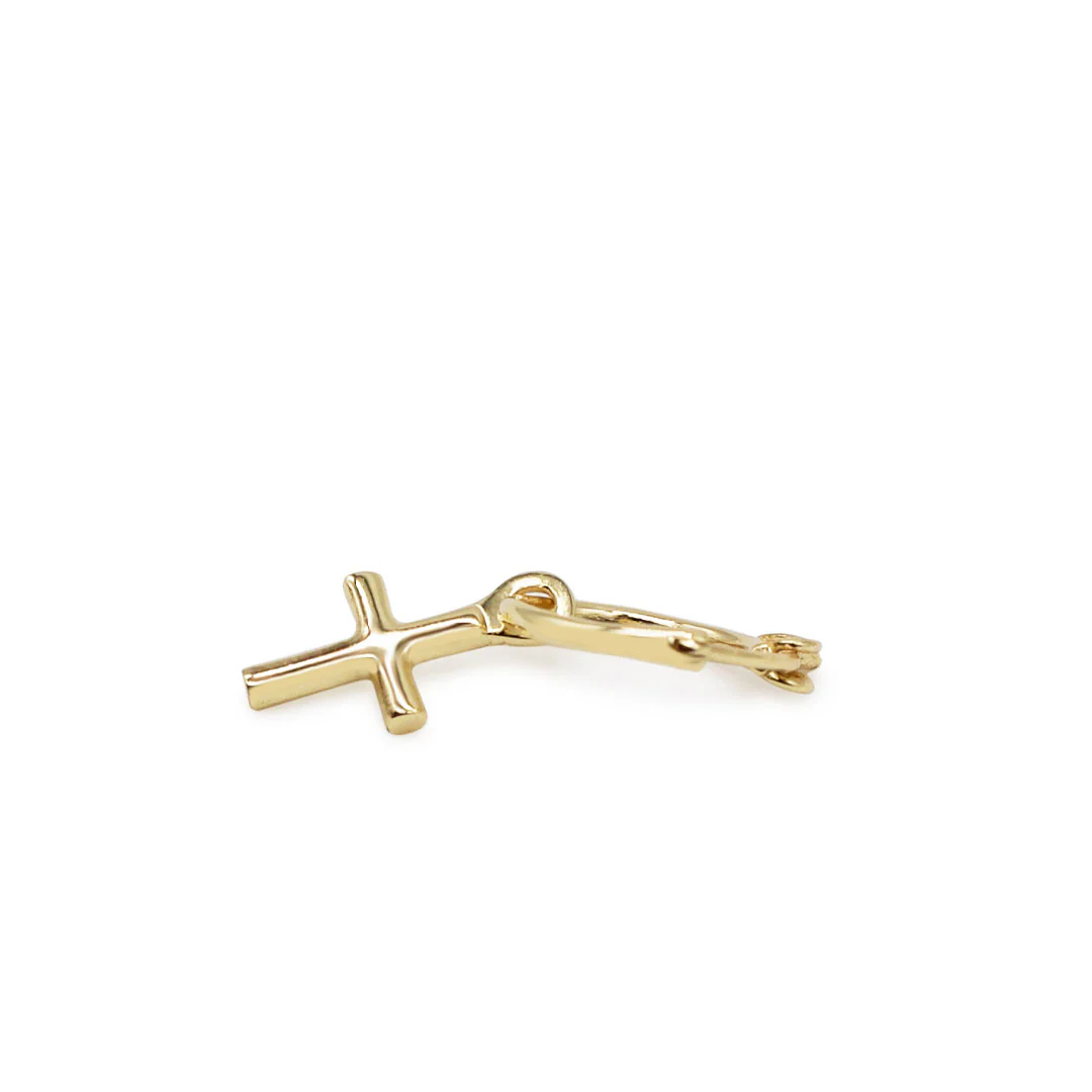 Gold Cross Pendant Earring - Image 6
