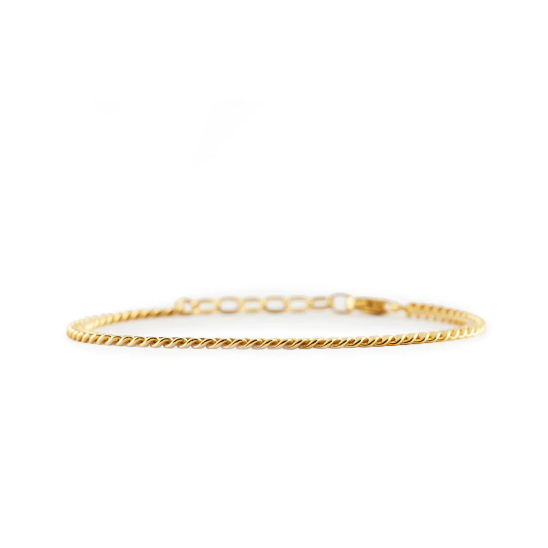 Gold 3.5mm Curb Bracelet - Image 3