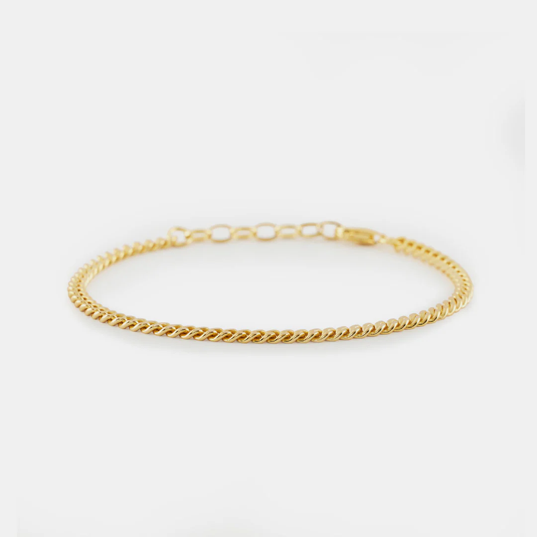 Gold 3.5mm Curb Bracelet - Image 6