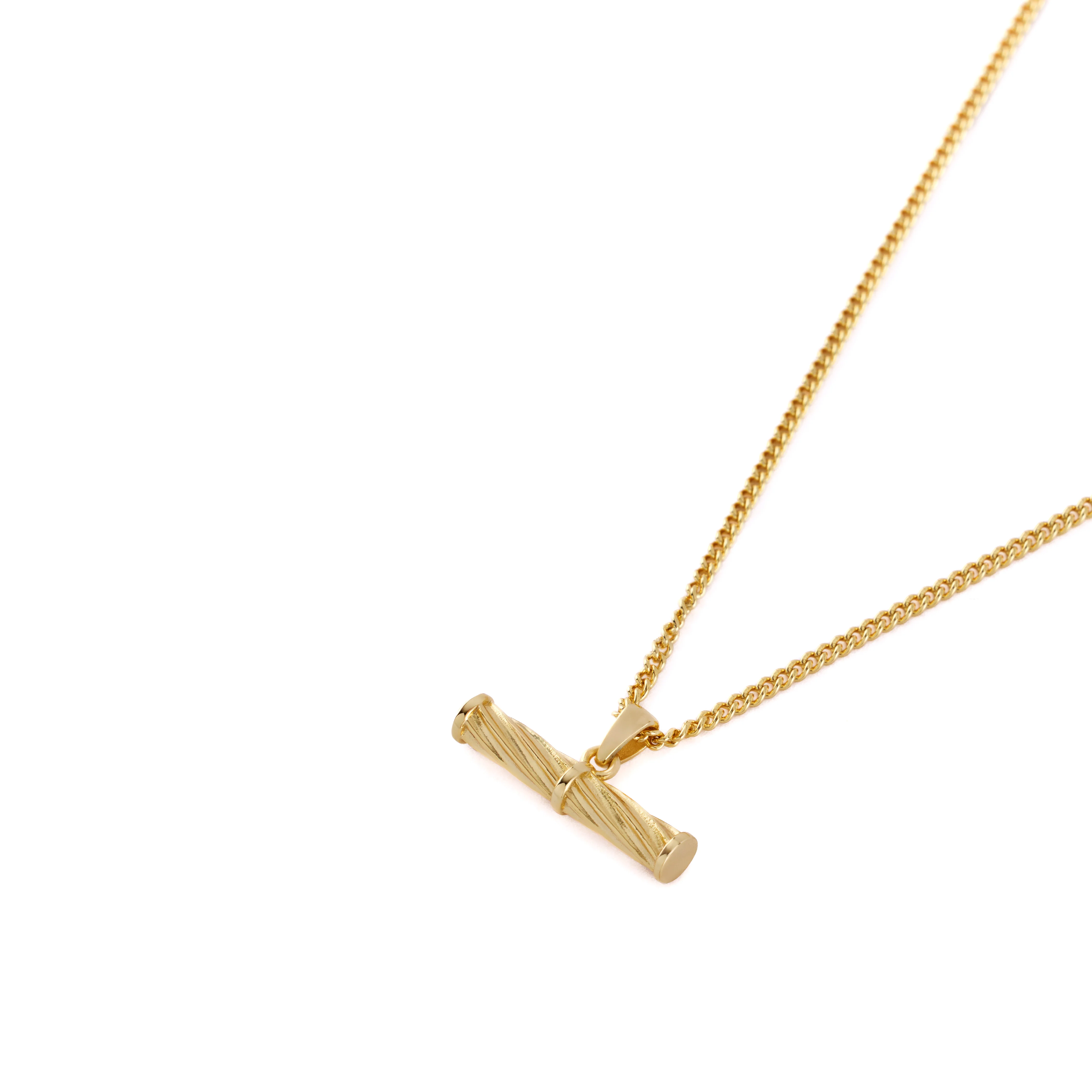 Gold Helix T-Bar Necklace - Image 5
