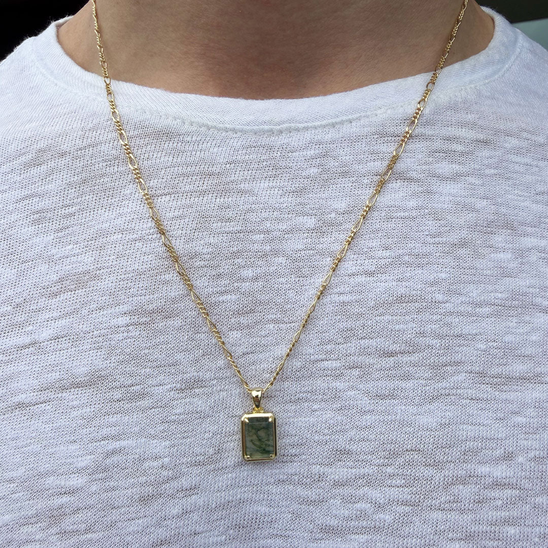 Gold Moss Agate Necklace - Image 7