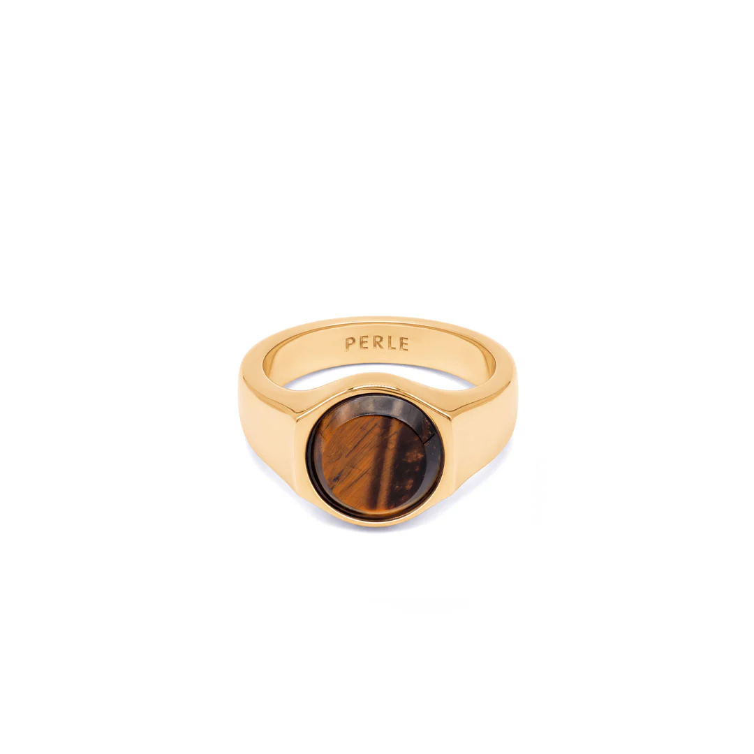 Gold Round Tigers Eye Ring - Image 3