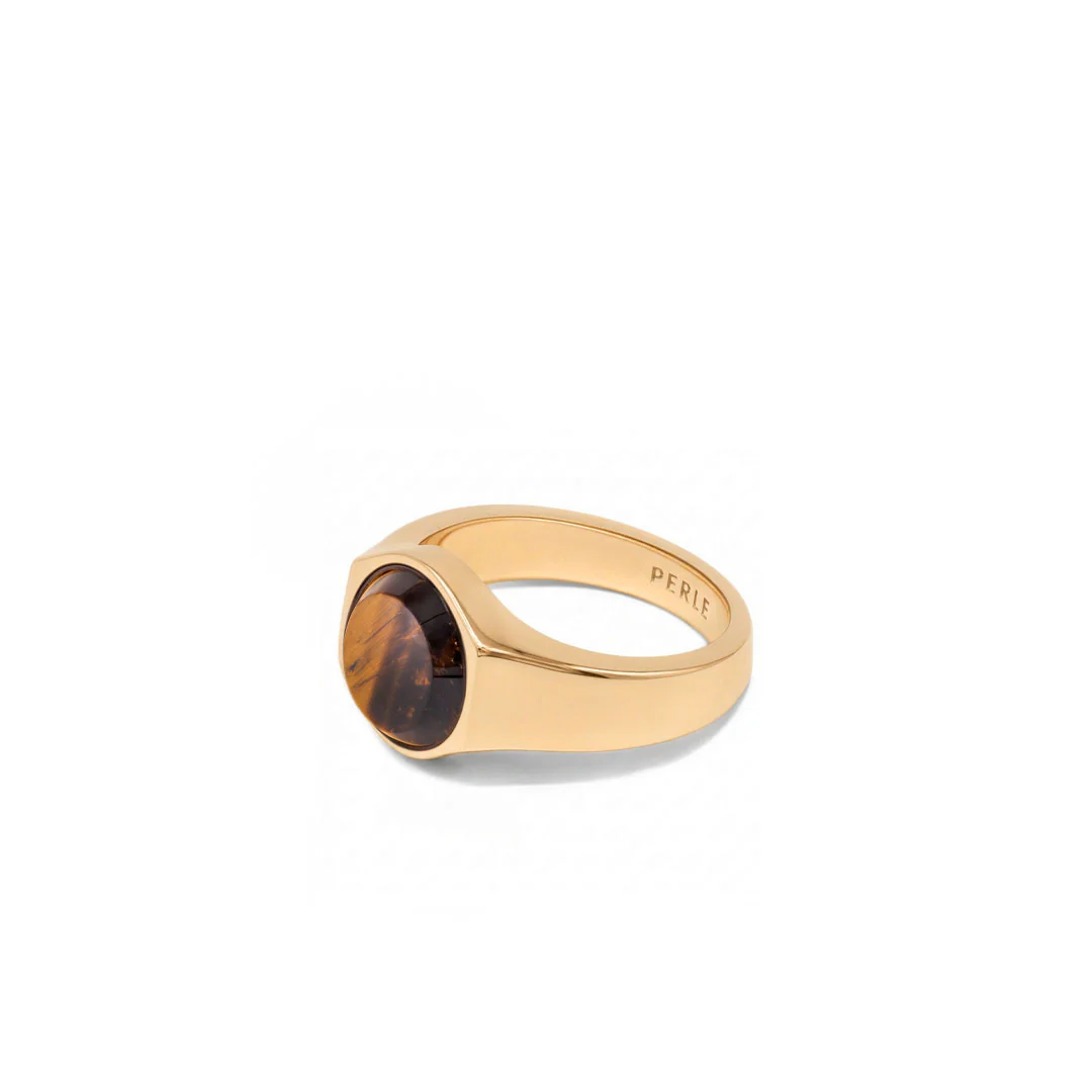 Gold Round Tigers Eye Ring - Image 4