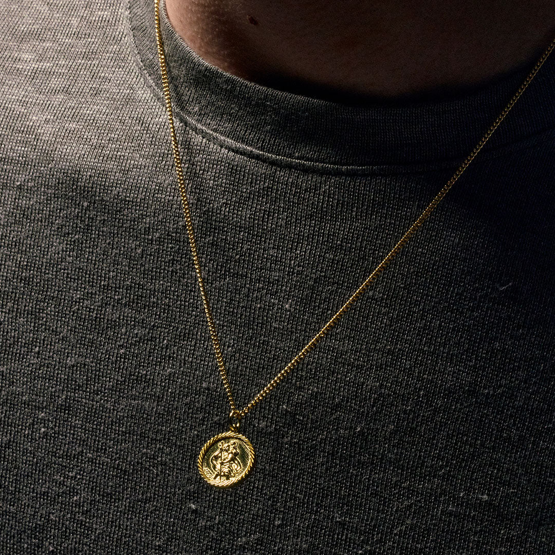 Gold St Christopher Necklace - Image 7