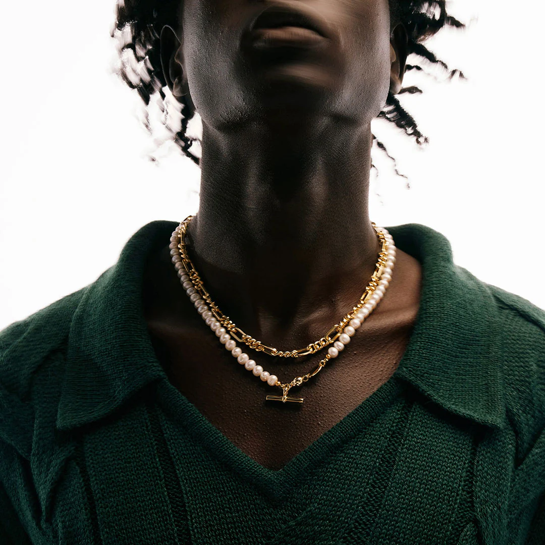 Gold Track Chain Necklace - Image 4