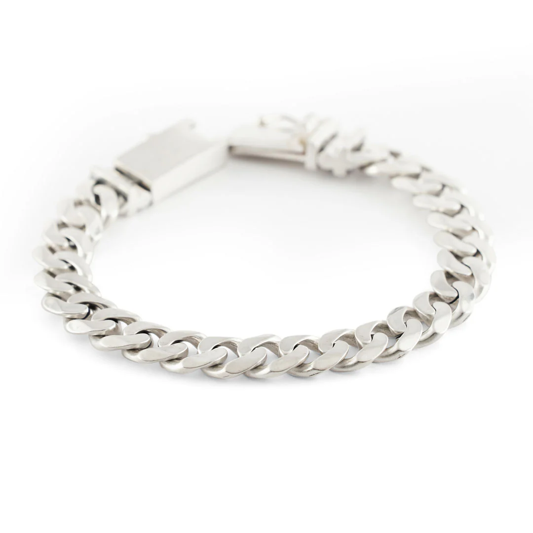 Silver 10mm Curb Bracelet - Image 6