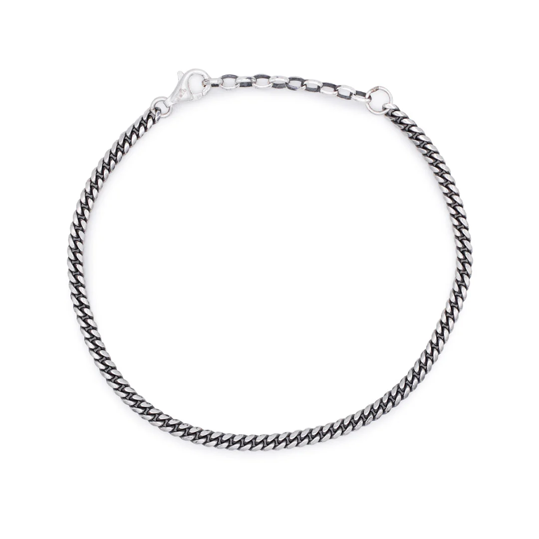 Silver 3mm Curb Bracelet - Image 2