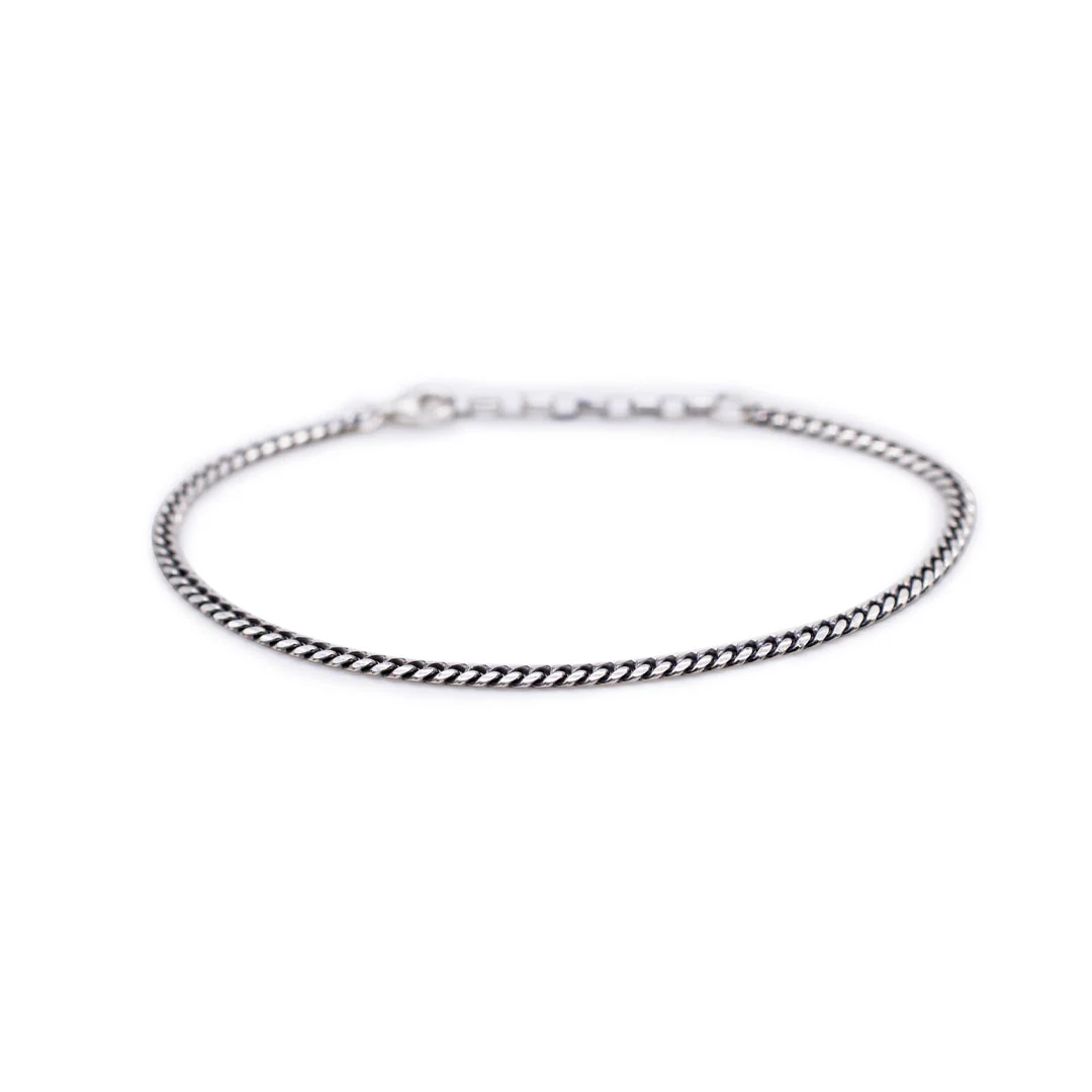 Silver 3mm Curb Bracelet - Image 3