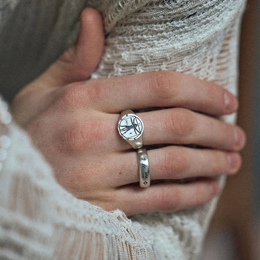Silver 4 Symbols Ring - Image 4