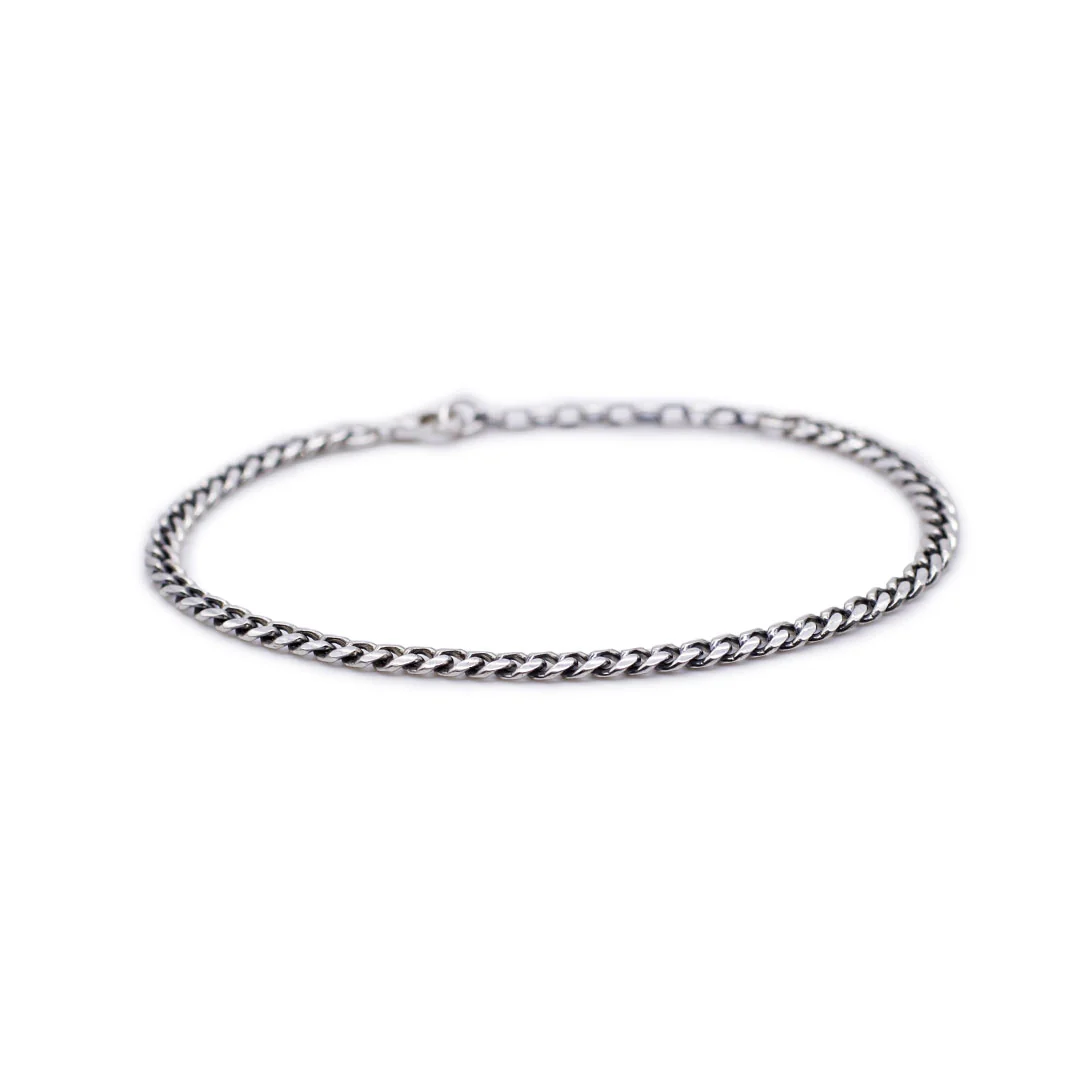Silver 4mm Curb Bracelet - Image 3