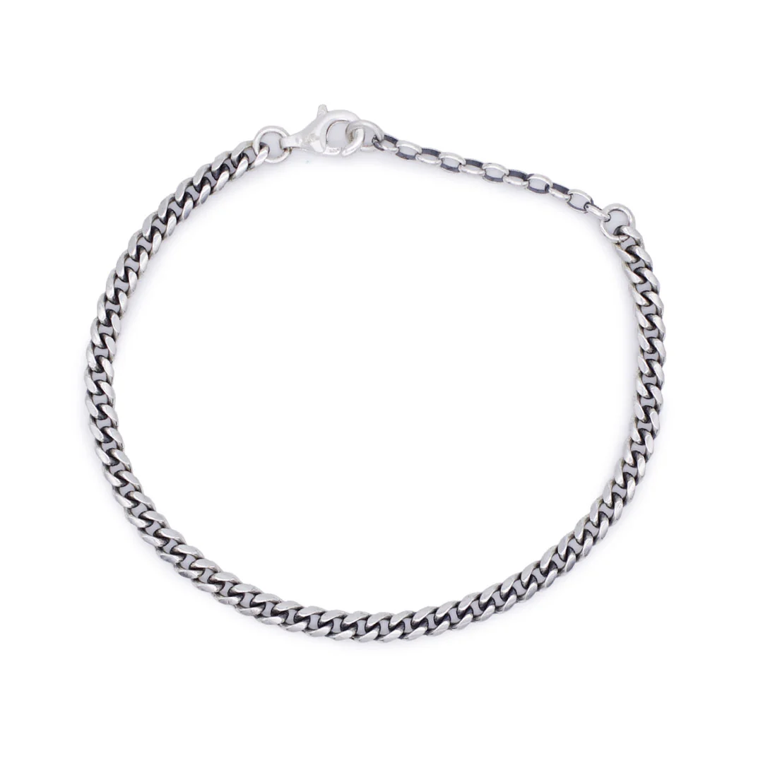 Silver 4mm Curb Bracelet - Image 5