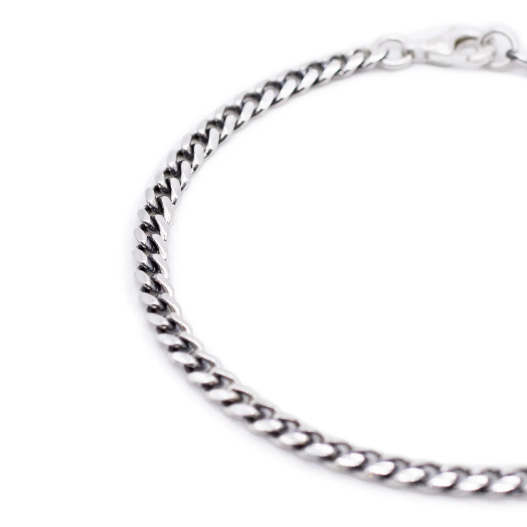 Silver 4mm Curb Bracelet - Image 6