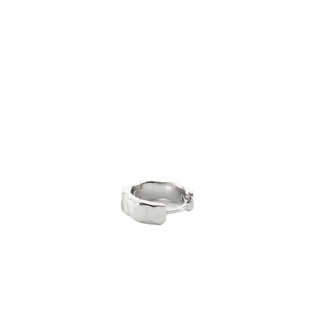 Silver Attrition Hoop Earring - Image 6