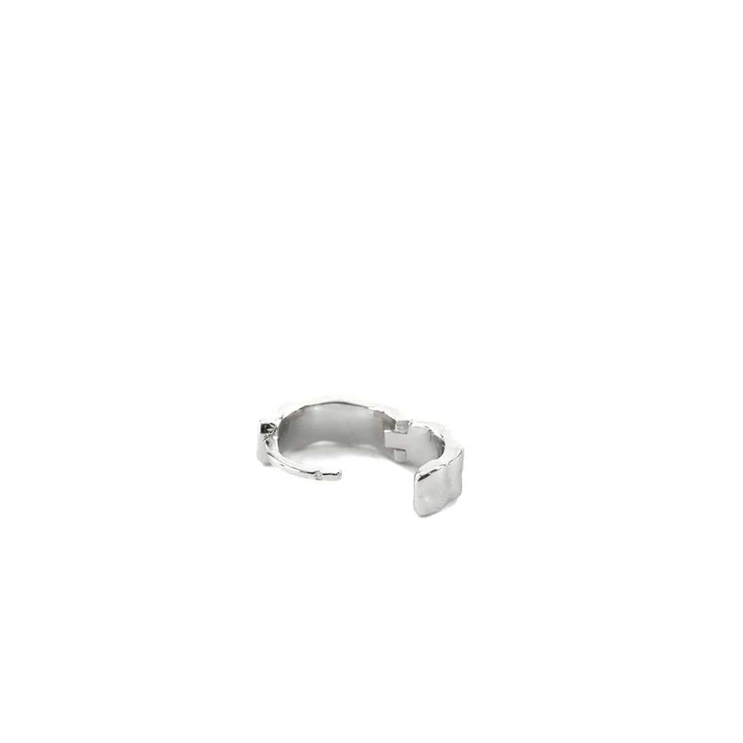 Silver Attrition Hoop Earring - Image 7