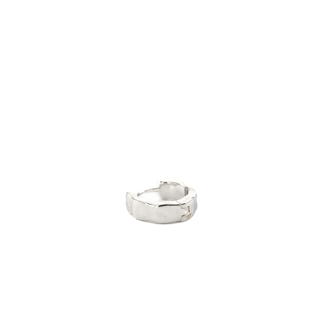 Silver Attrition Hoop Earring - Image 8