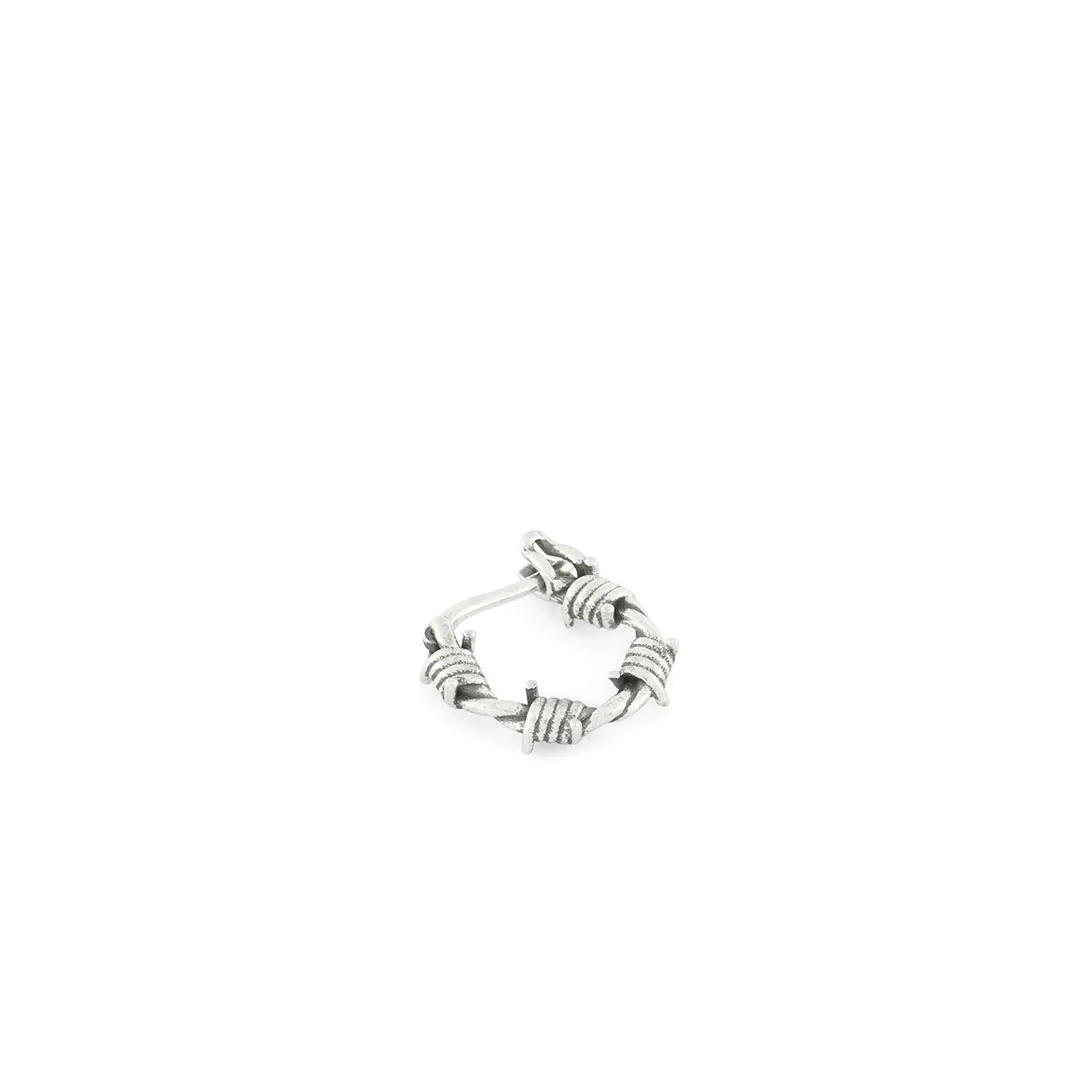 Silver Barbed Wire Hoop Earring - Image 3