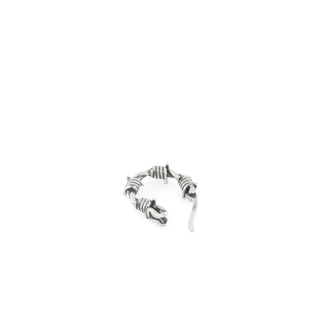 Silver Barbed Wire Hoop Earring - Image 5