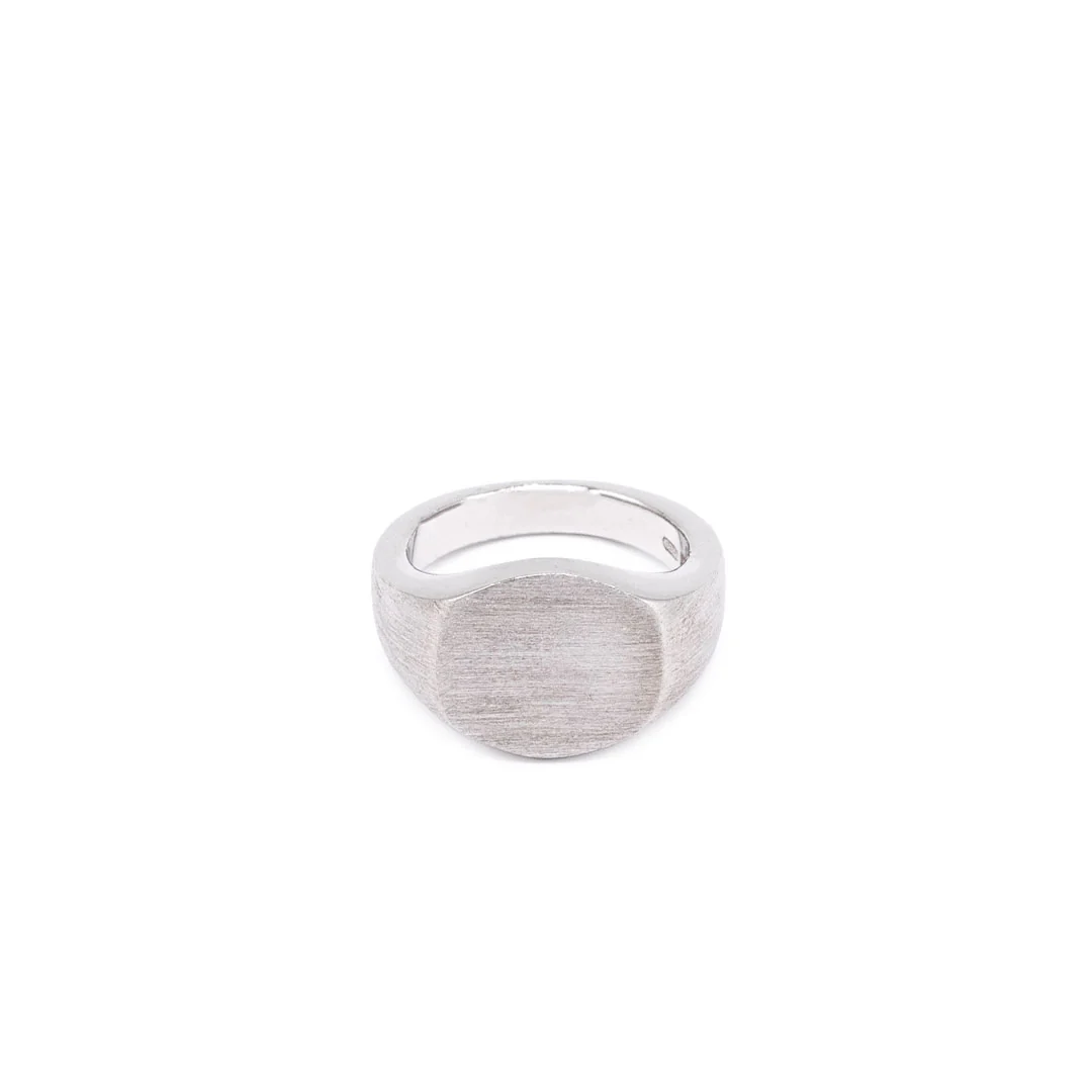 Silver Brushed Round Ring - Image 3