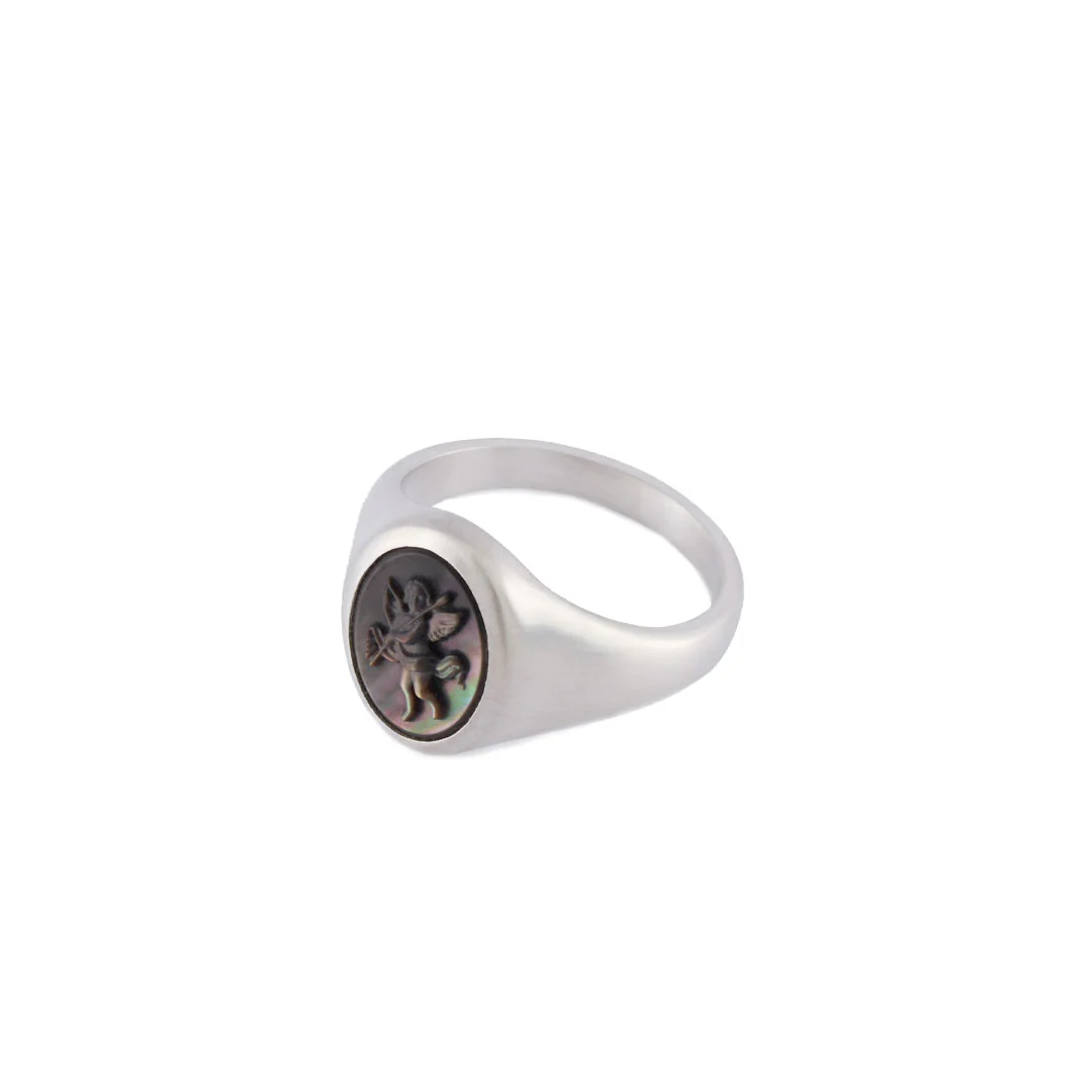 Silver Cherub Cameo Ring - Image 5