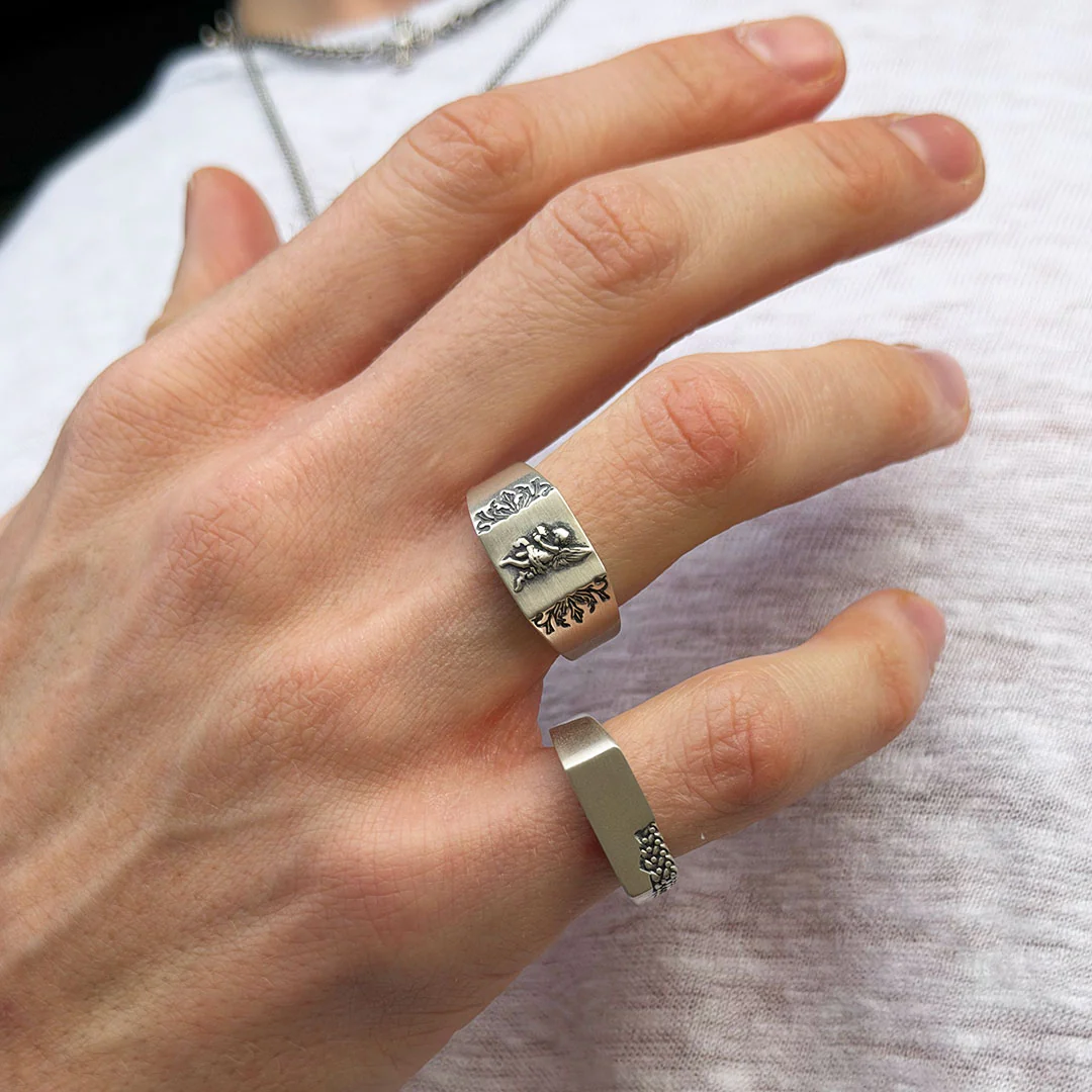 Silver Cherub Ring - Image 4