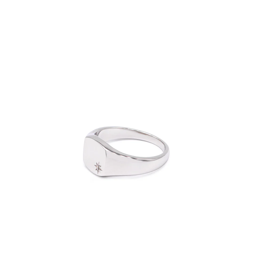 Silver Diamond Birthstone Ring - Image 5
