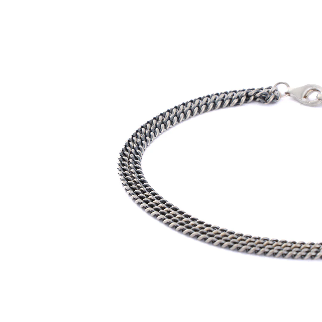 Silver Double Curb Bracelet - Image 6