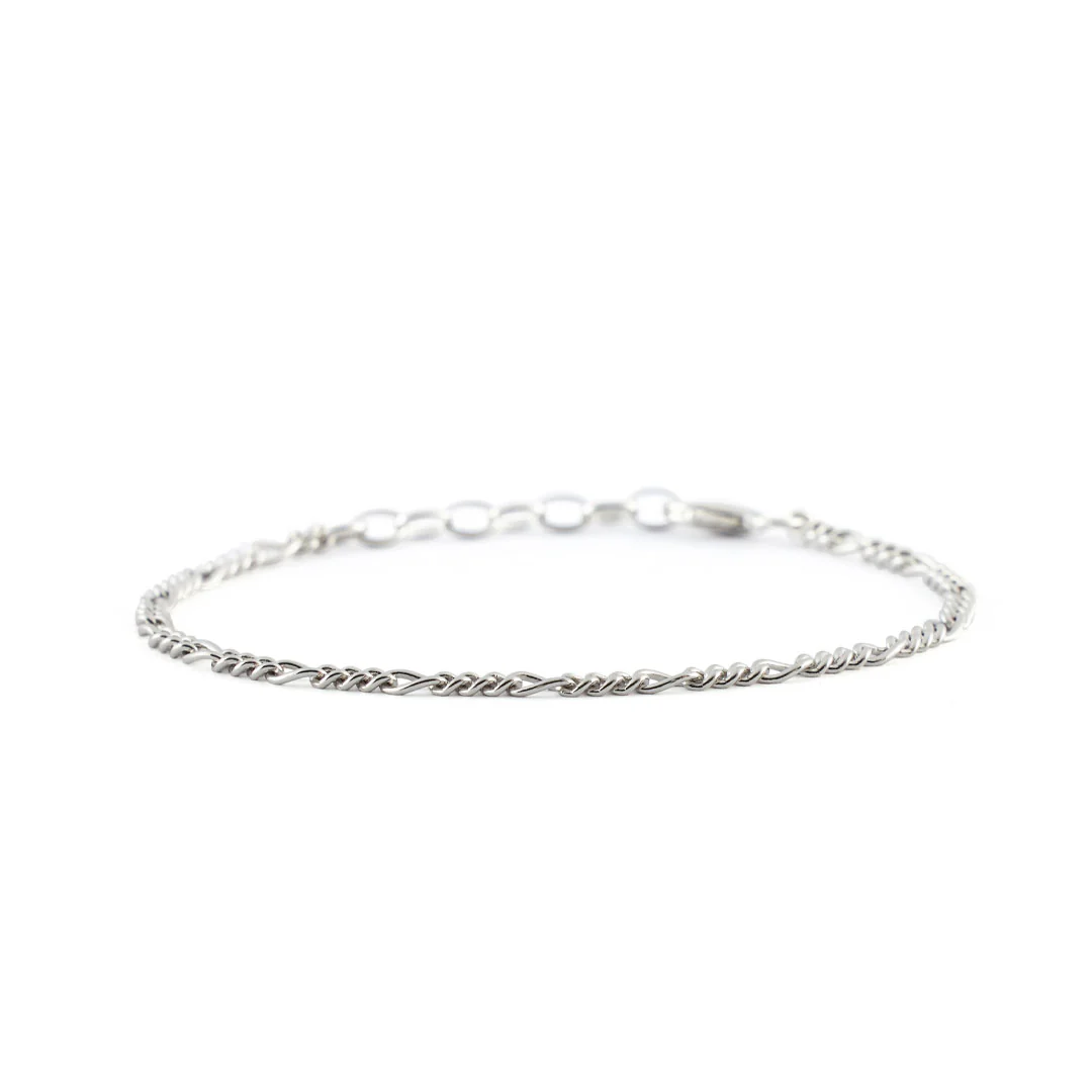 Silver Figaro Bracelet - Image 3