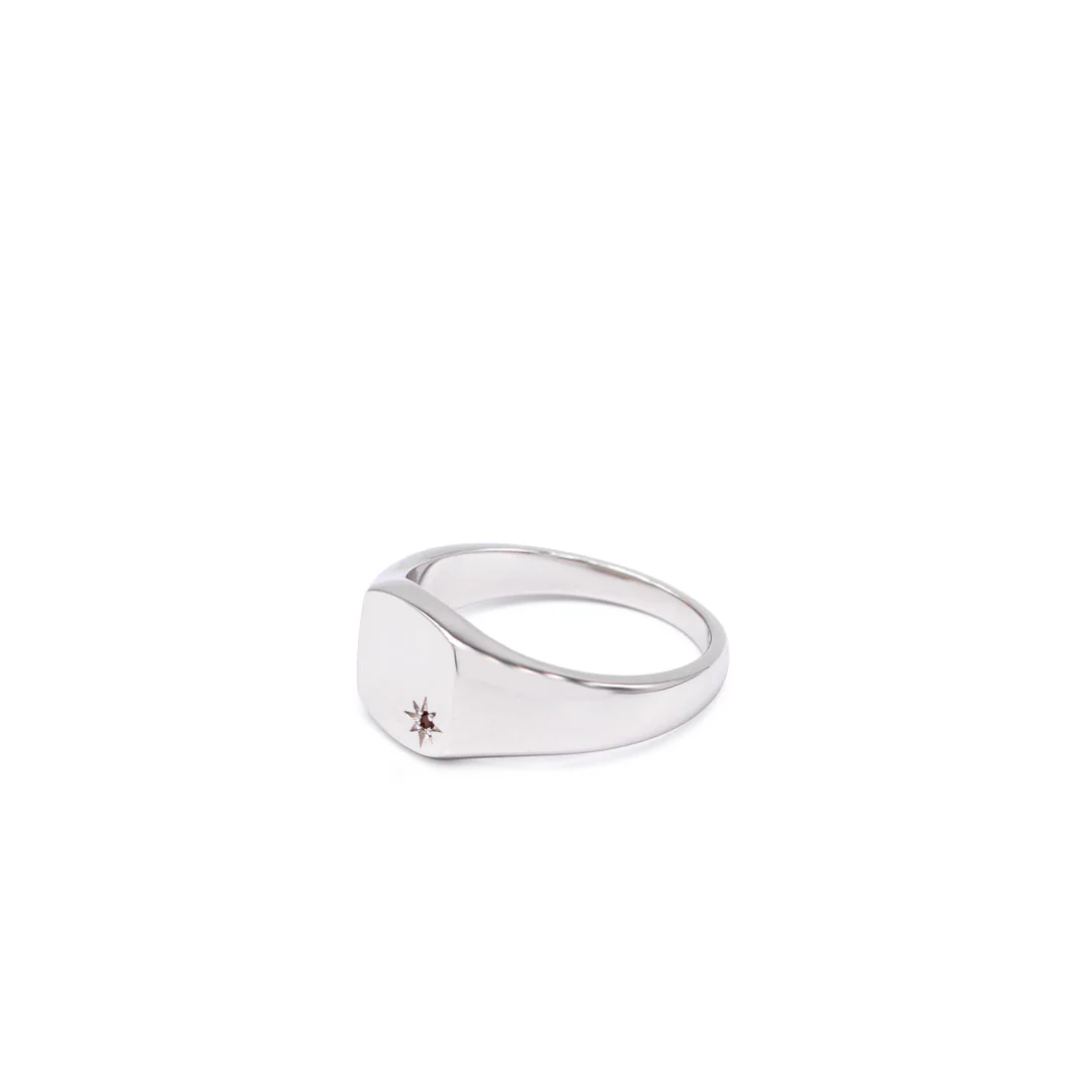 Silver Garnet Birthstone Ring - Image 5