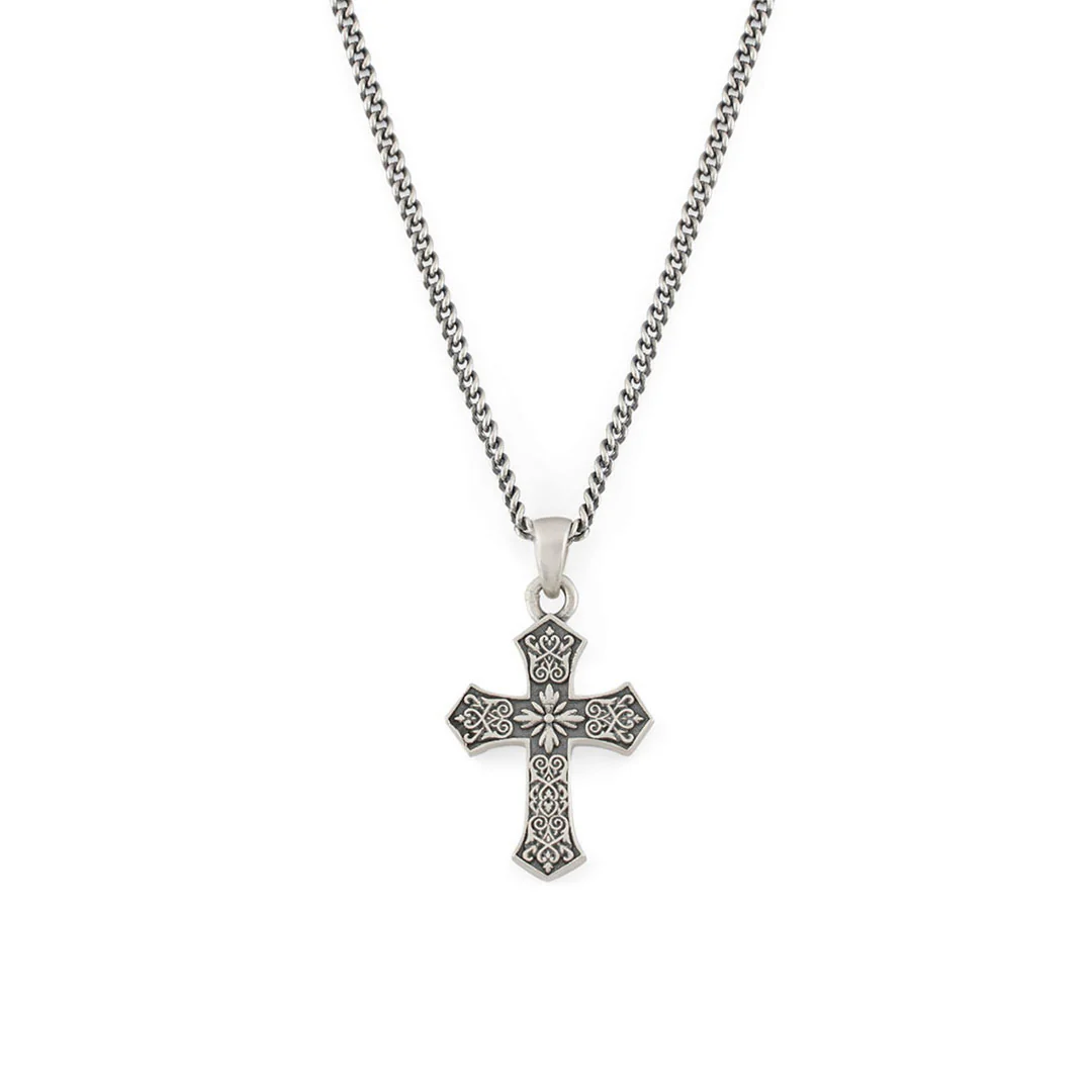 Silver Gothic Cross Necklace - Image 3