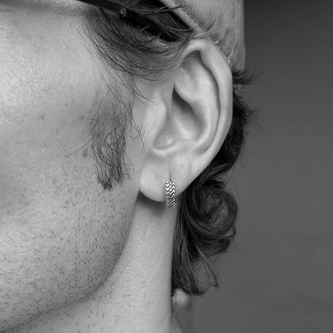Silver Guard Hoop Earring - Image 4
