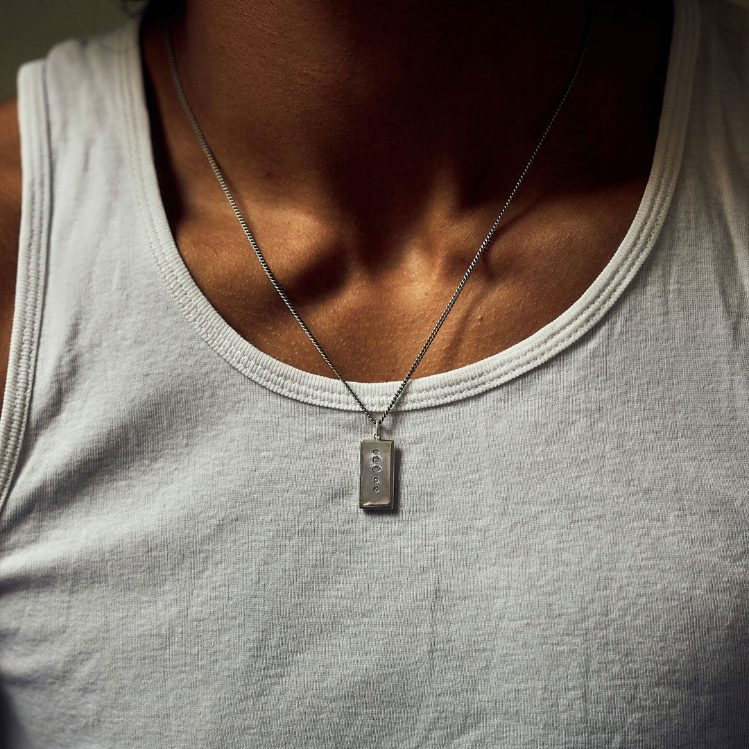 Silver Ingot Pendant Necklace - Image 4