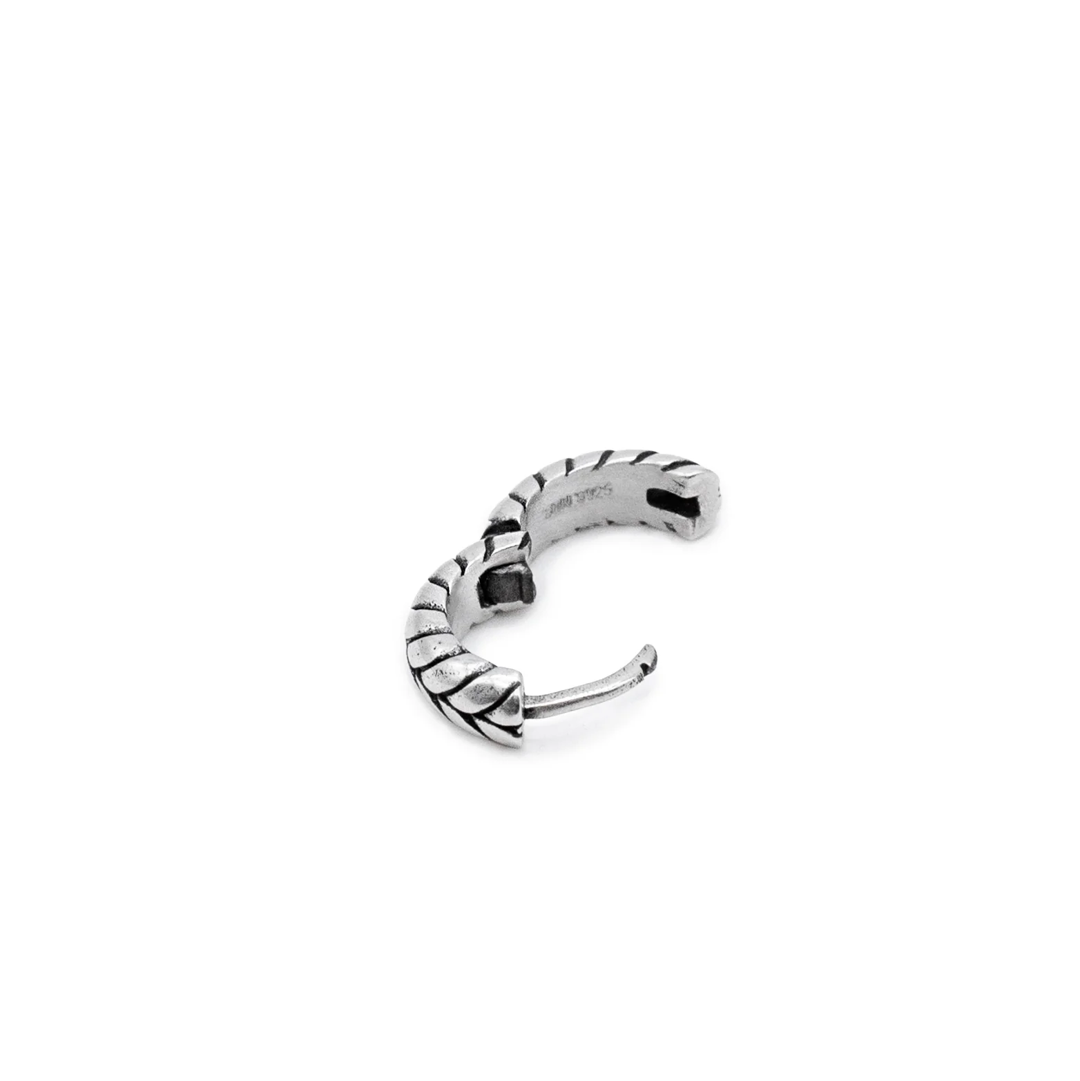Silver Laurel Hoop Earring - Image 6