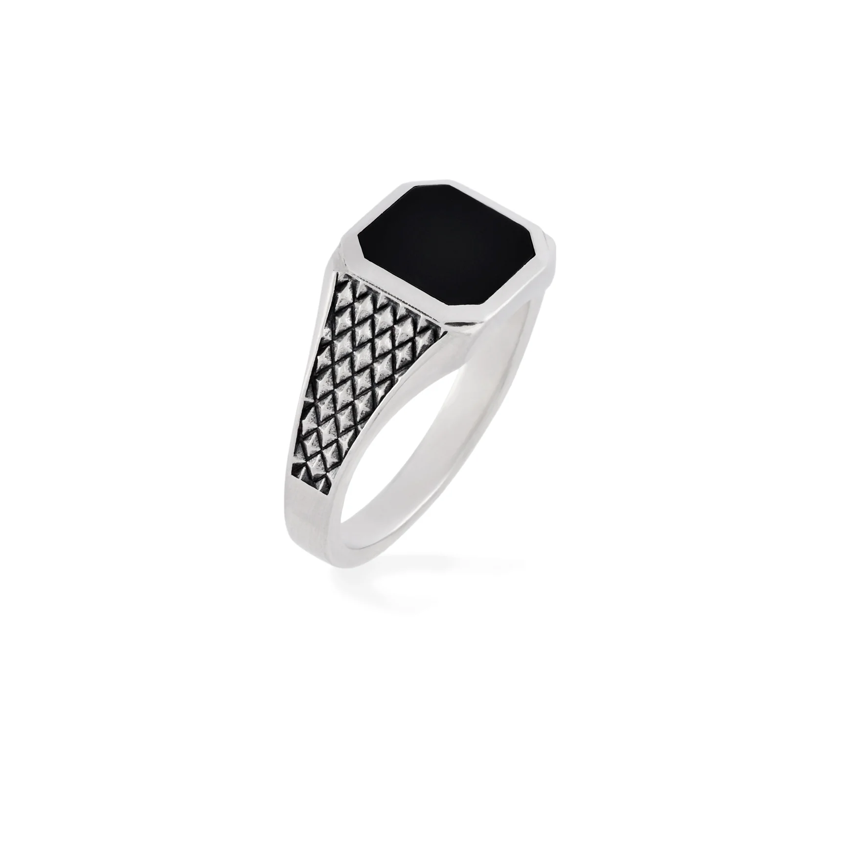 Silver Onyx Armour Ring - Image 6