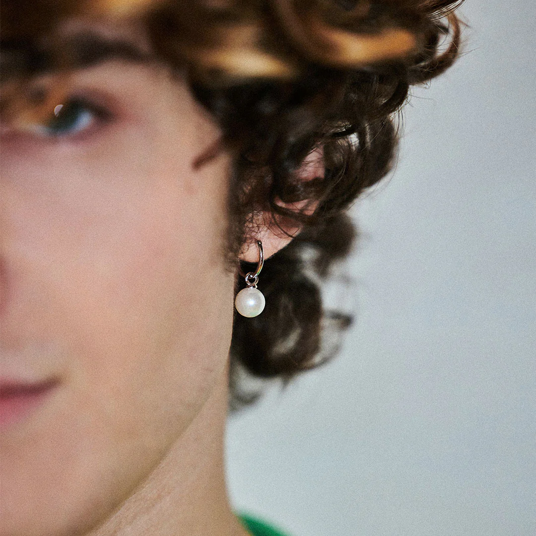 Silver Pearl Drop Earring - Image 7