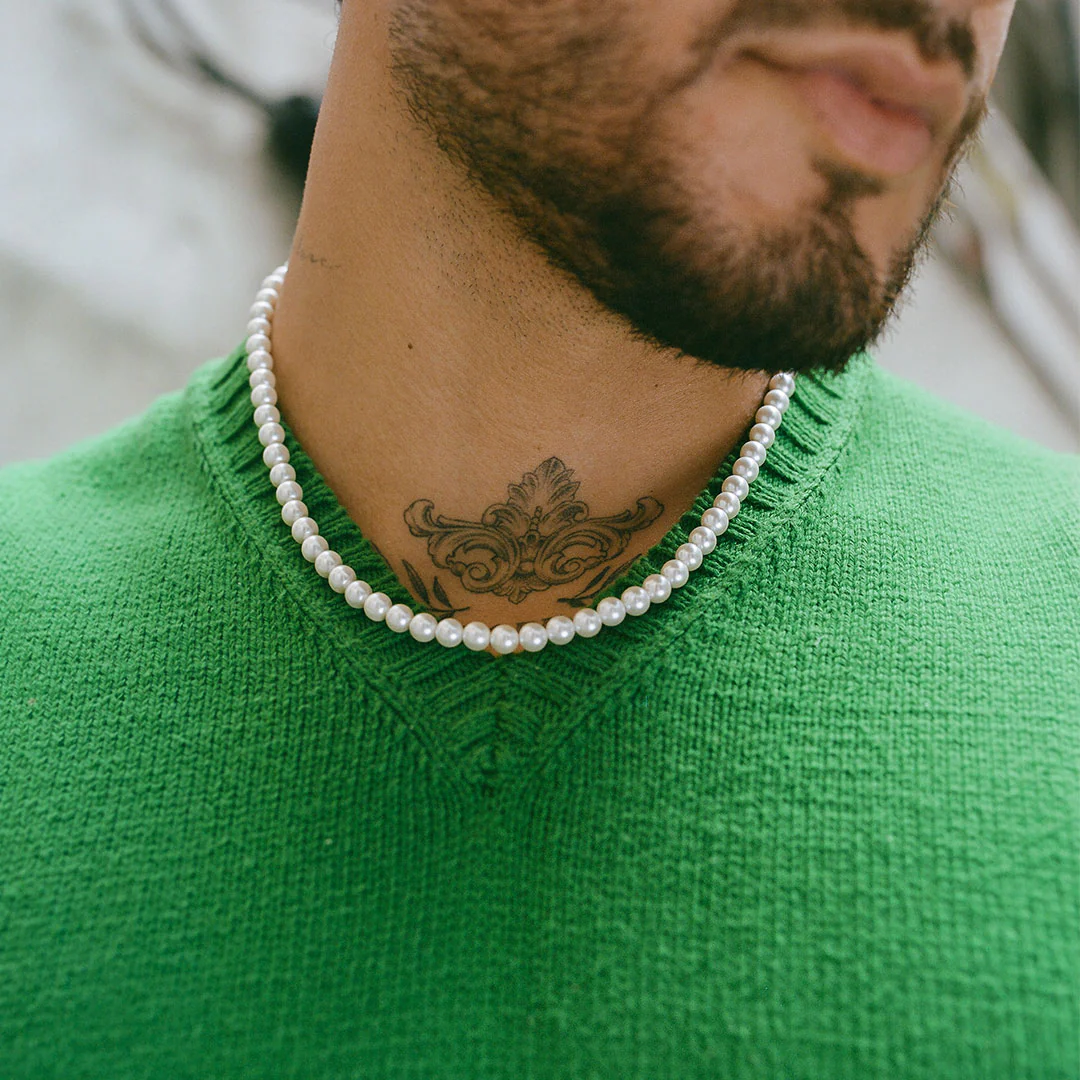 Silver Pearl Necklace - Image 4