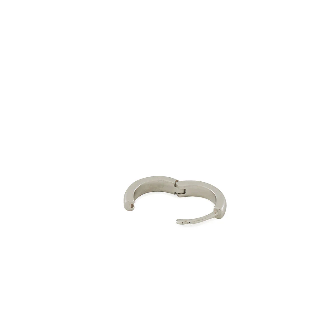 Silver Huggie Hoop Earring - Image 7