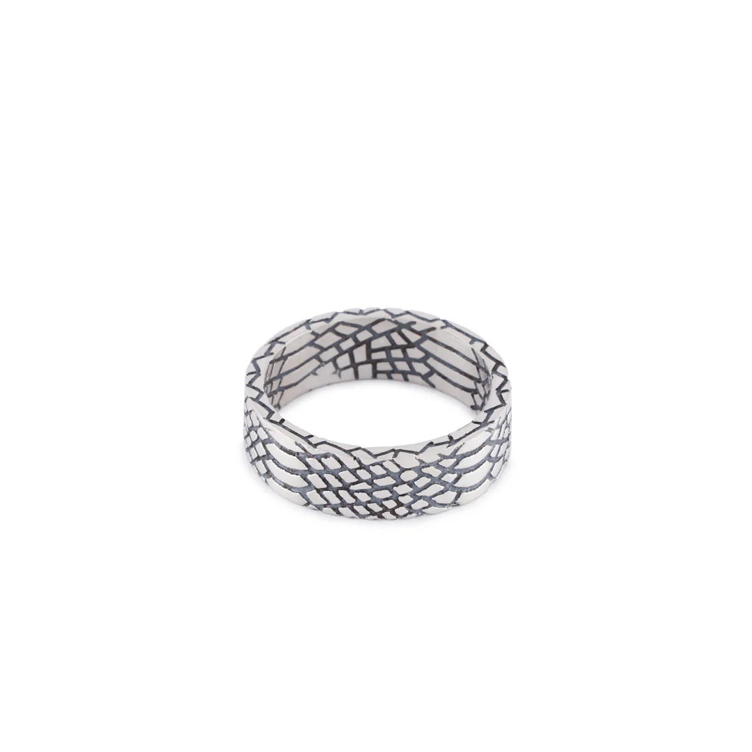Silver Snake Skin Ring - Image 3