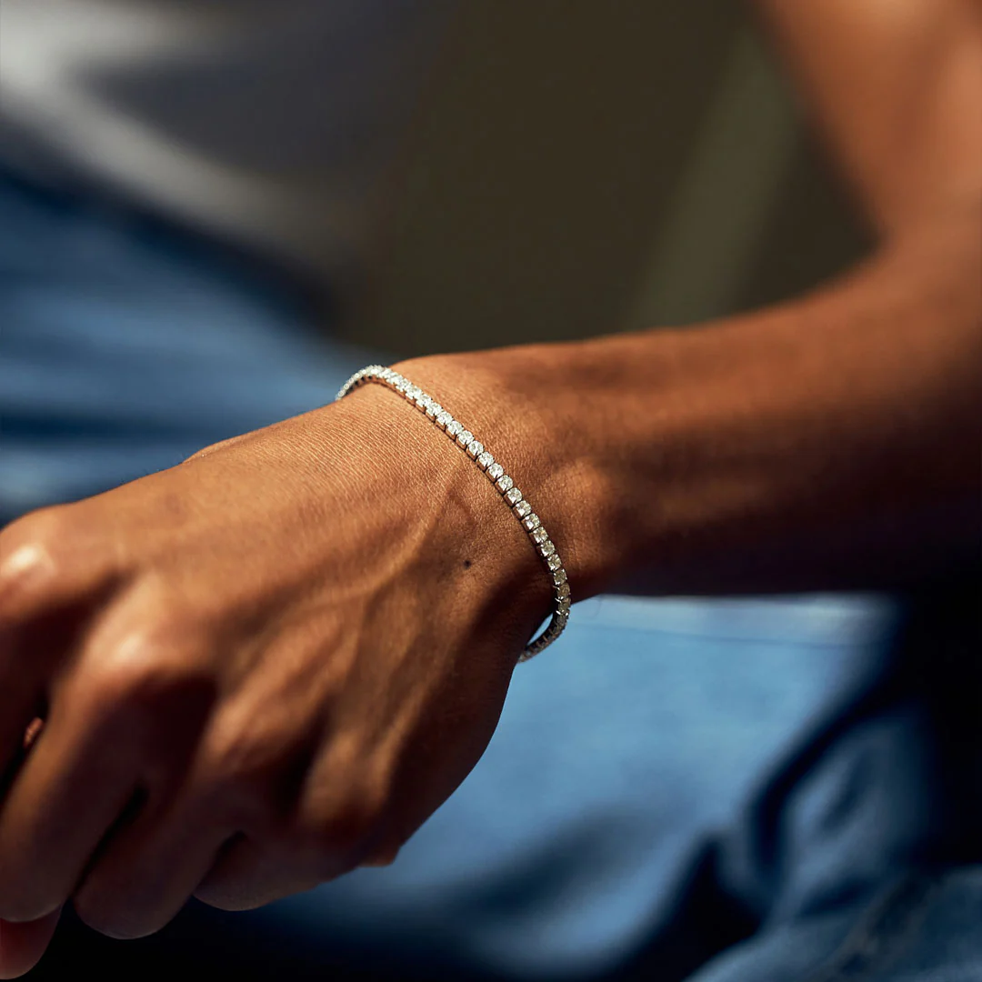 Silver Tennis Chain Bracelet - Image 4