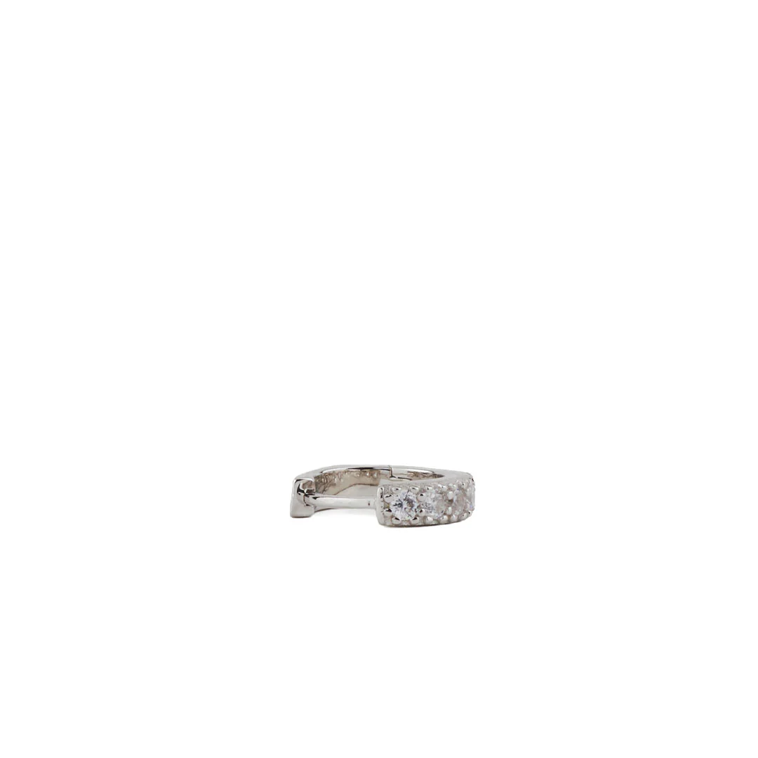 Silver Zirconia Hoop Earring - Image 7